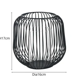 Outlet Nimara Aja sort metal lanterne 17 cm