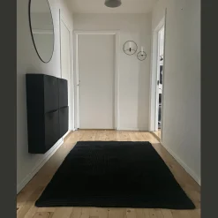 Online Nimara Alex tæppe - Sort jute 180x120