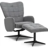 Clearance Nimara Alfred lænestol med vippefunktion og fodskammel i grå
