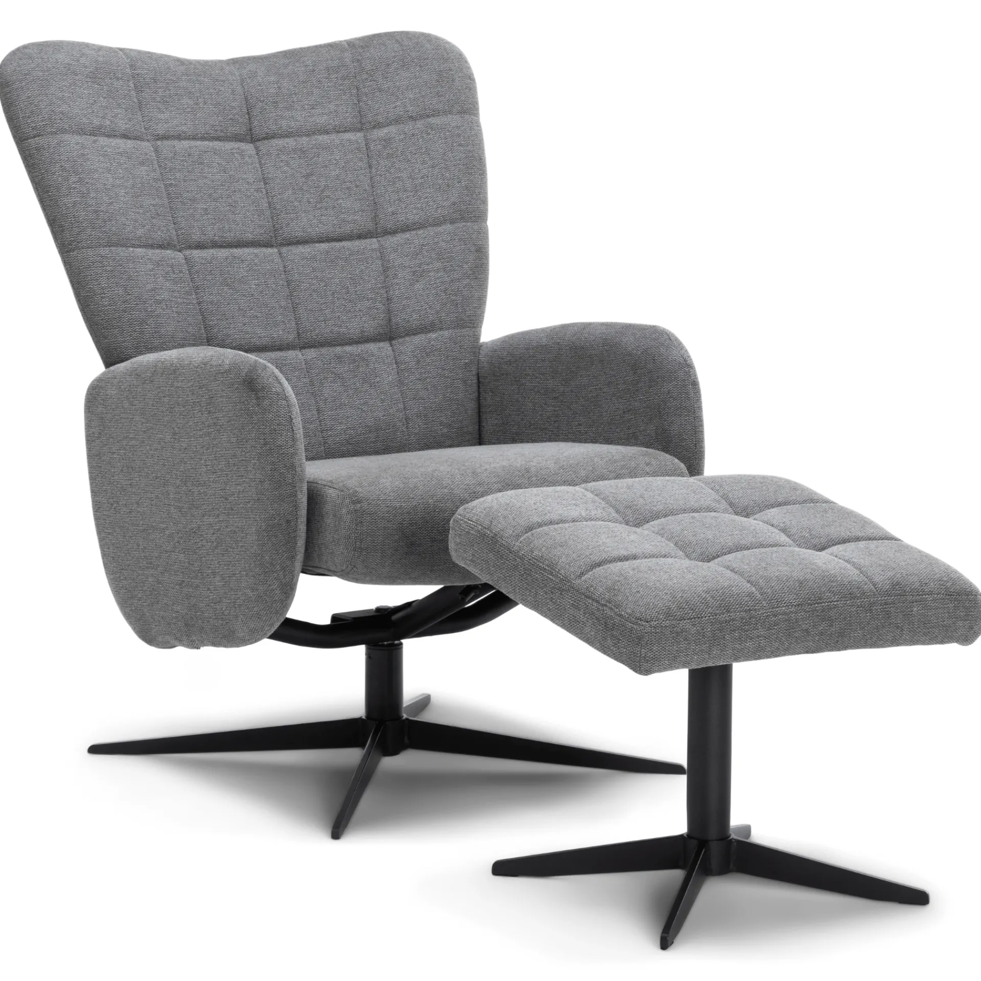 Clearance Nimara Alfred lænestol med vippefunktion og fodskammel i grå