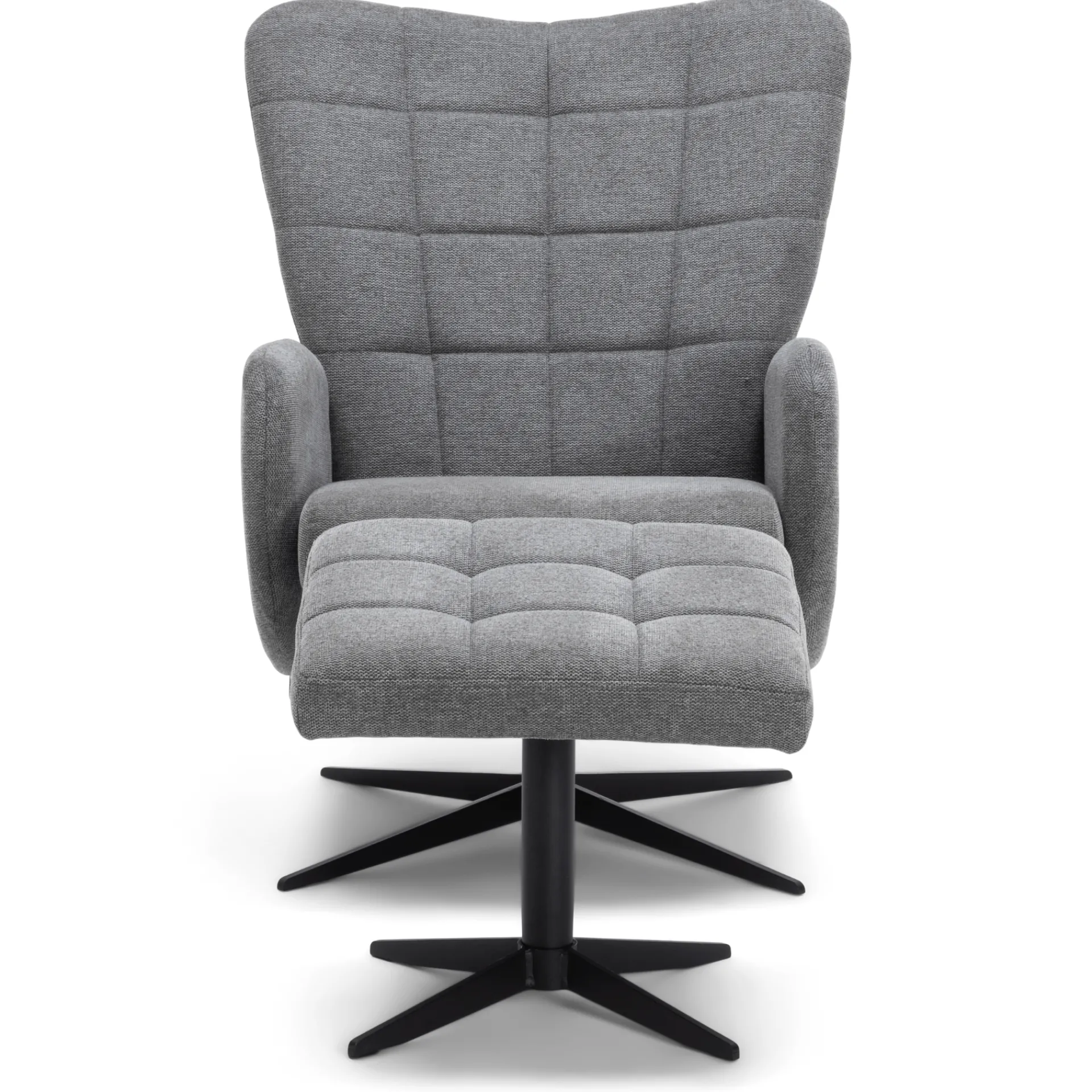 Clearance Nimara Alfred lænestol med vippefunktion og fodskammel i grå