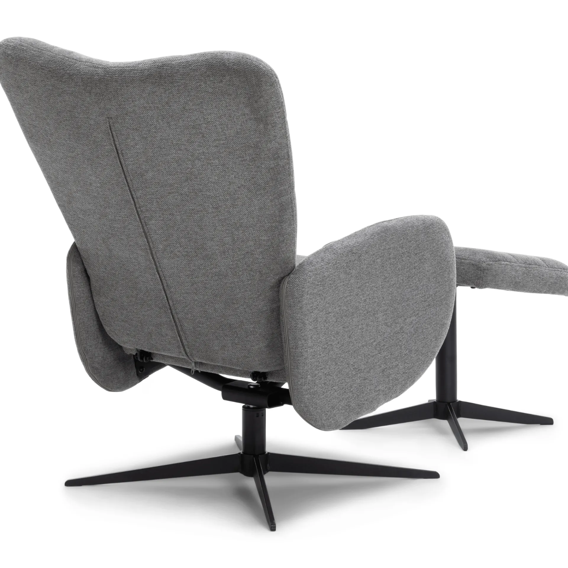 Clearance Nimara Alfred lænestol med vippefunktion og fodskammel i grå