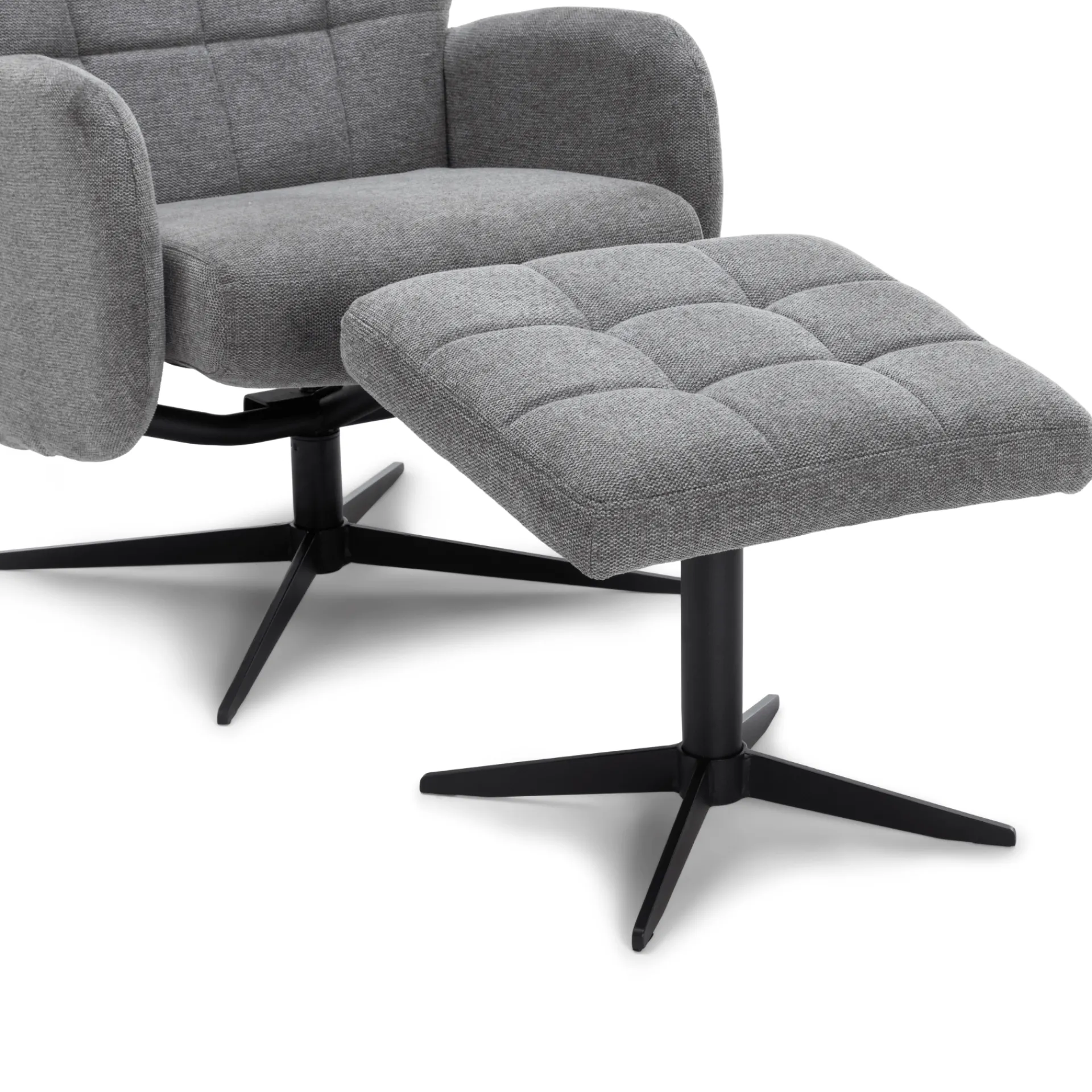 Clearance Nimara Alfred lænestol med vippefunktion og fodskammel i grå