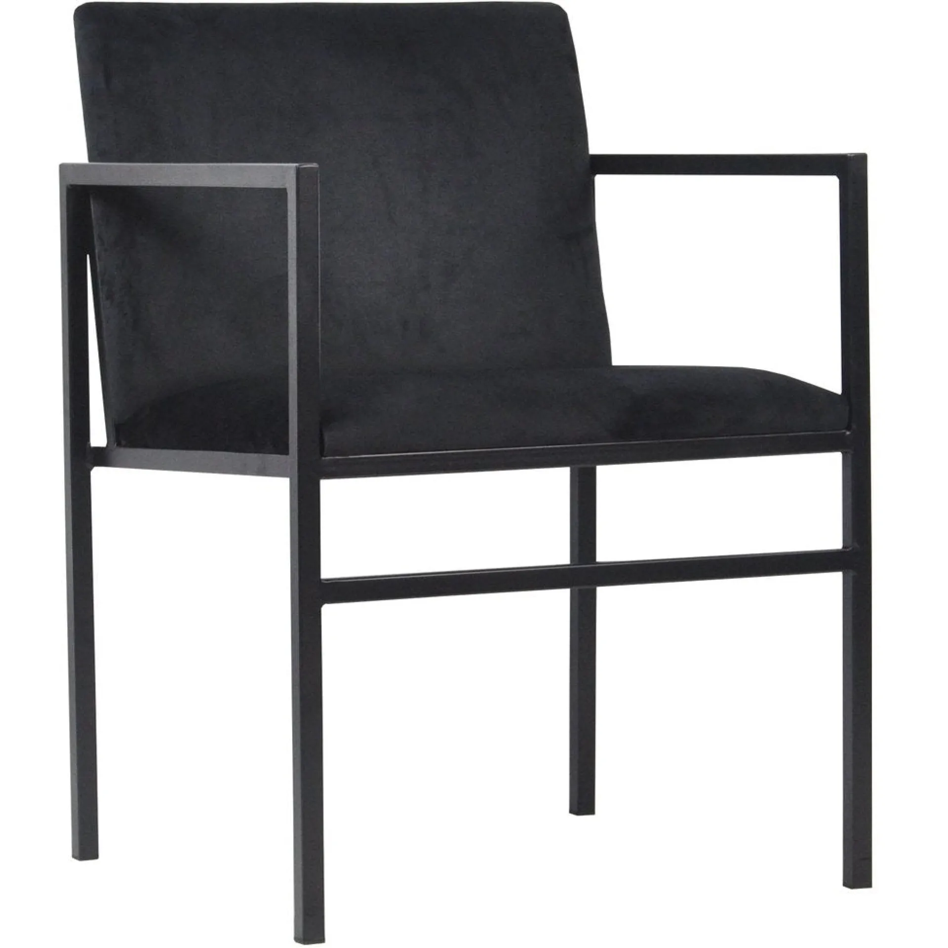 Hot Nimara Allie spisebordsstol - Sort velour med armlæn
