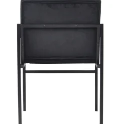 Hot Nimara Allie spisebordsstol - Sort velour med armlæn