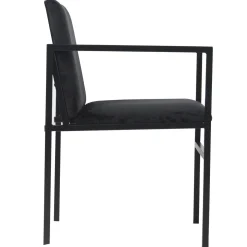 Hot Nimara Allie spisebordsstol - Sort velour med armlæn