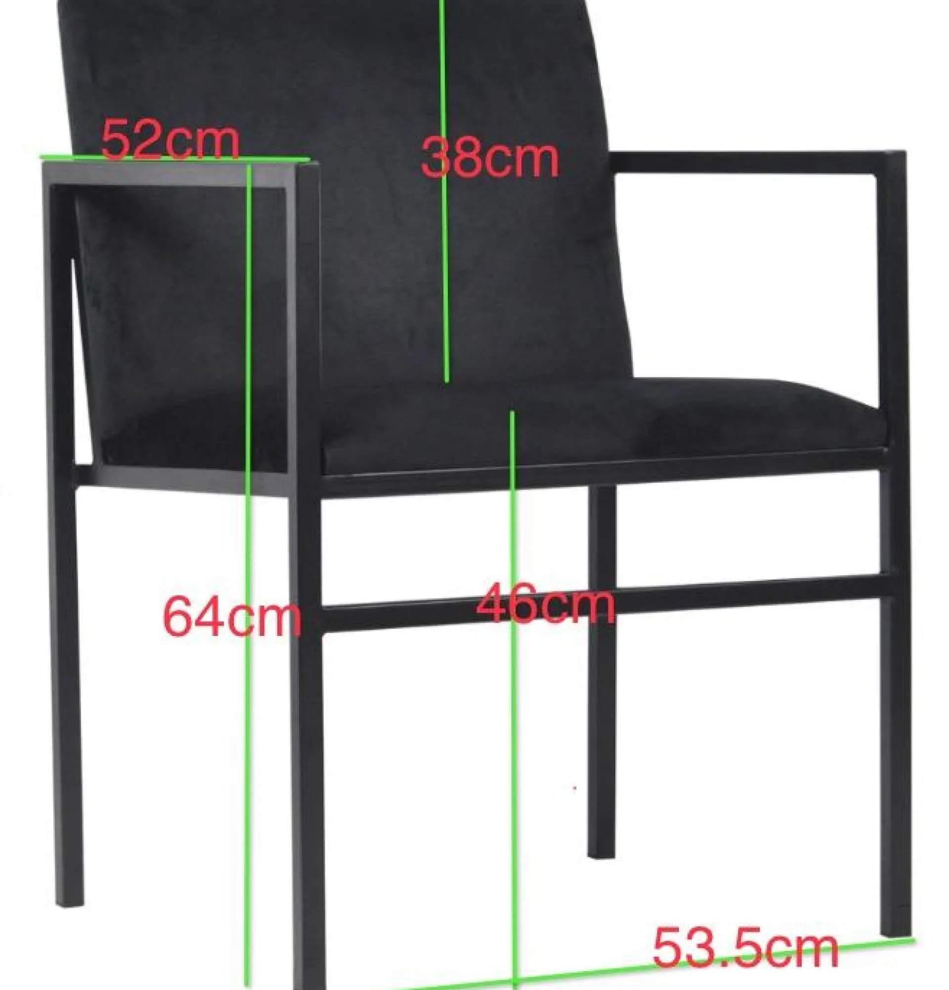 Hot Nimara Allie spisebordsstol - Sort velour med armlæn