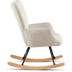 Outlet Nimara Allison gyngestol med armlæn - beige tekstil