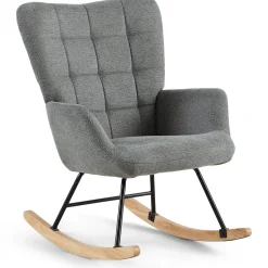 Online Nimara Allison gyngestol med armlæn - grå tekstil