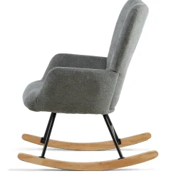 Online Nimara Allison gyngestol med armlæn - grå tekstil
