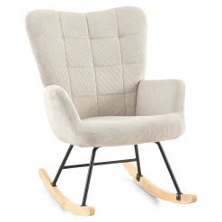 Discount Nimara Allison gyngestol med armlæn - beige fløjl