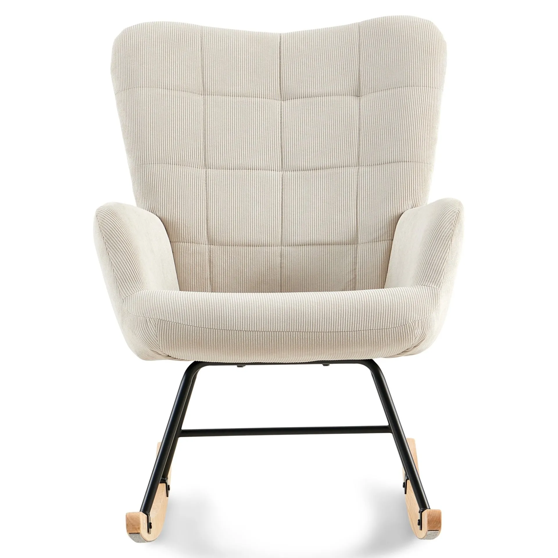 Discount Nimara Allison gyngestol med armlæn - beige fløjl