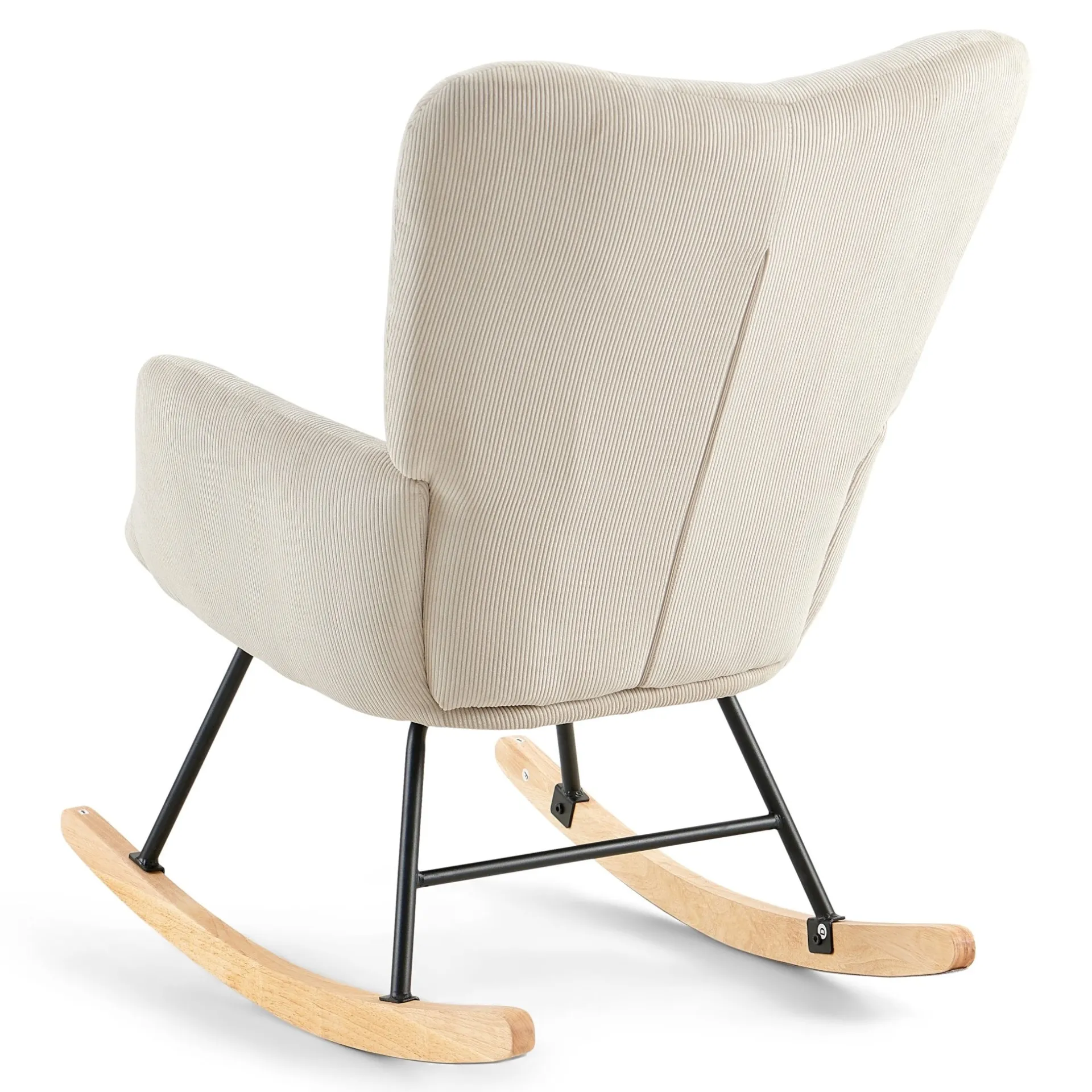 Discount Nimara Allison gyngestol med armlæn - beige fløjl