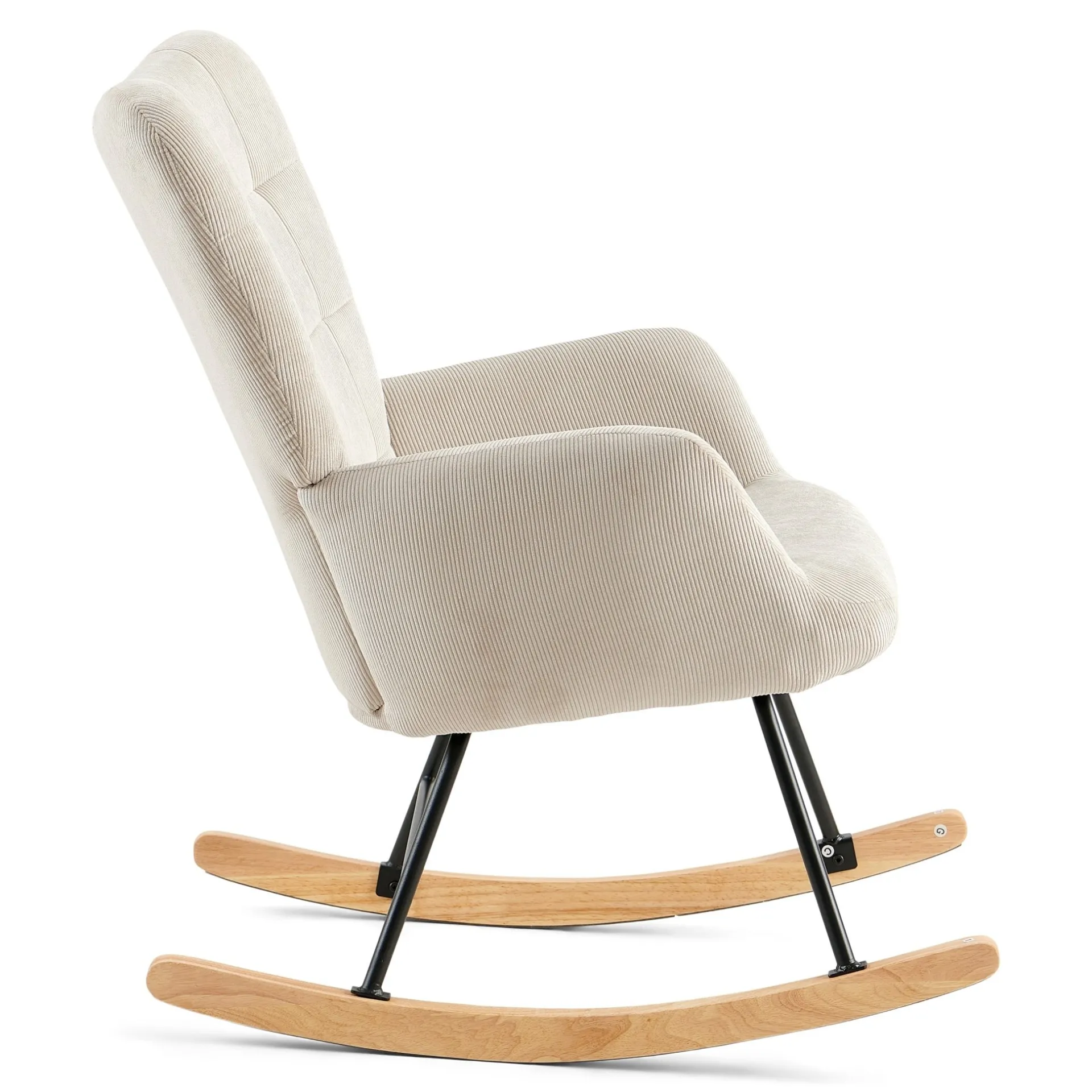 Discount Nimara Allison gyngestol med armlæn - beige fløjl