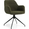 Clearance Nimara Amanda Spisebordsstol - Grøn Boucle Med Drejefunktion 360 Grader