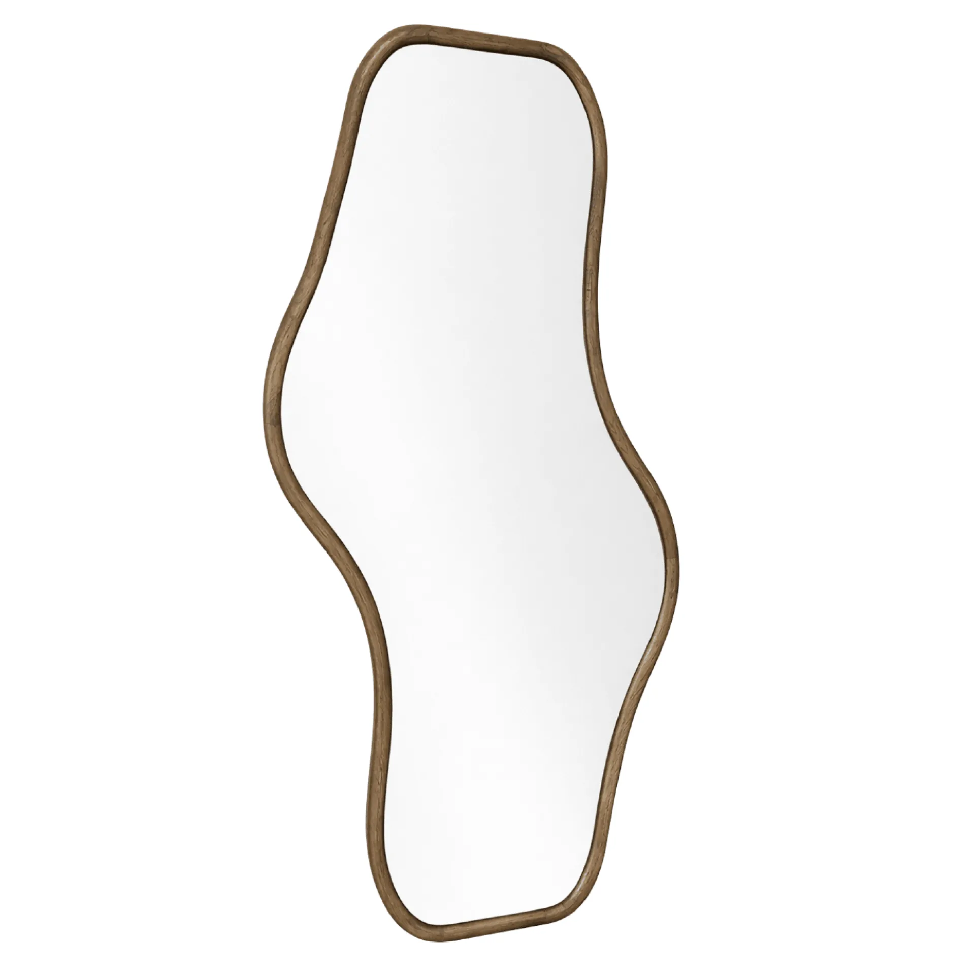 Best Nimara Angela organisk spejl med træramme i røget eg 50x100 cm