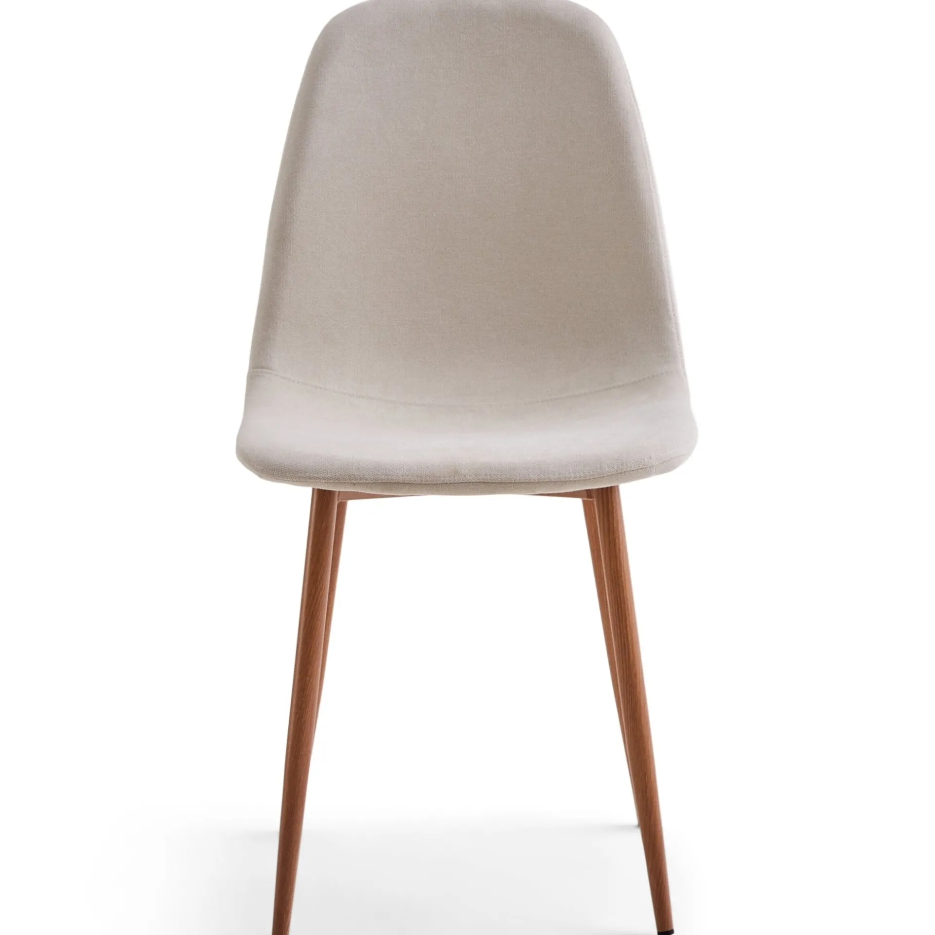 New Nimara Anna spisebordsstol - beige tekstil med egelook