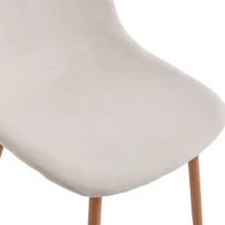 New Nimara Anna spisebordsstol - beige tekstil med egelook