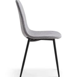Hot Nimara Anna spisebordsstol - Grå tekstil med sorte ben