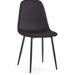 Online Nimara Anna spisebordsstol - polstret sort velour