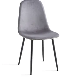 Sale Nimara Anna spisebordsstol - polstret grå velour