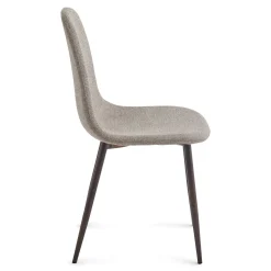 Clearance Nimara Anna spisebordsstol - sand tekstil med ben i røget egelook