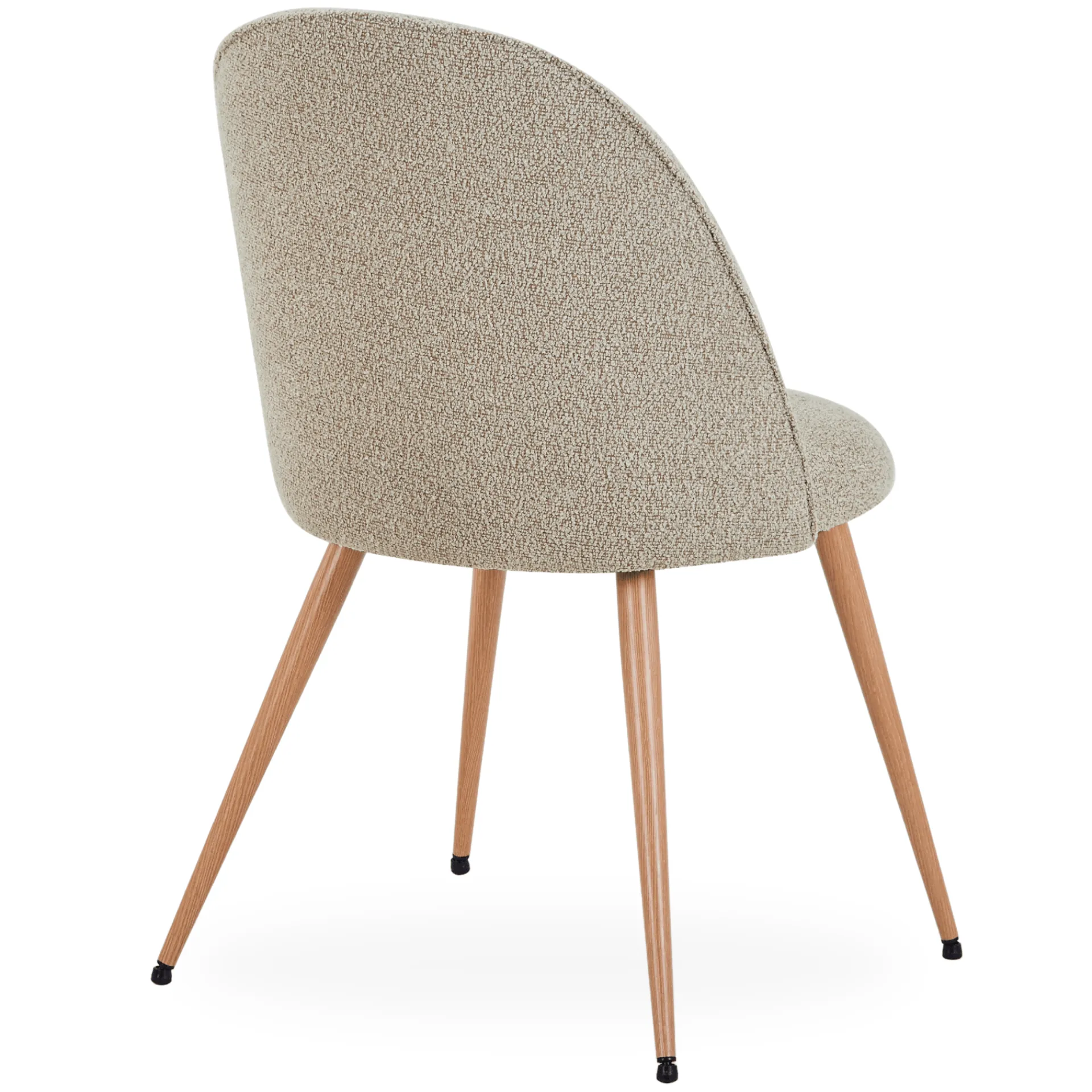 Nimara Annika spisebordsstol - Beige boucle stof med ben i egetræslook