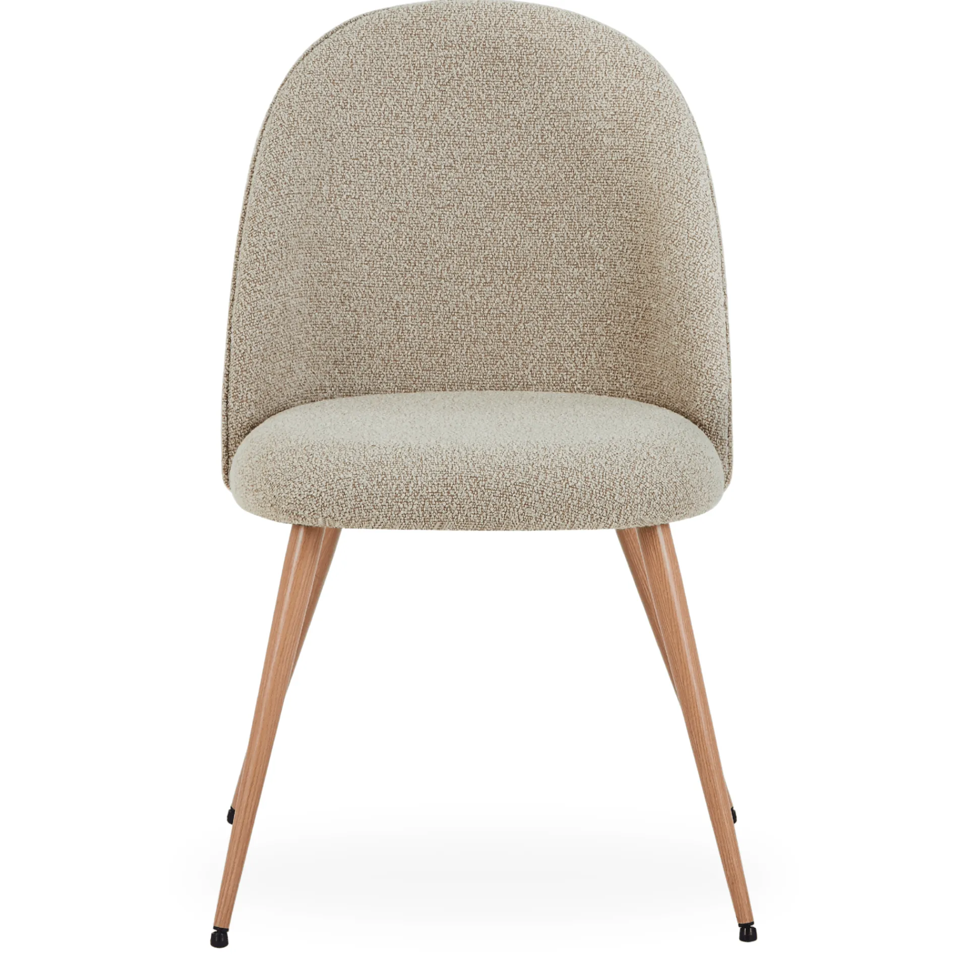 Nimara Annika spisebordsstol - Beige boucle stof med ben i egetræslook