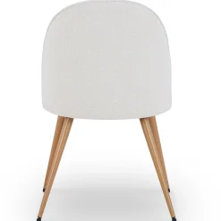 Outlet Nimara Annika spisebordsstol - Hvidt boucle stof med ben i egetræslook