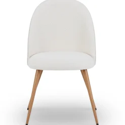 Outlet Nimara Annika spisebordsstol - Hvidt boucle stof med ben i egetræslook