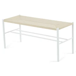 New Nimara Bella bænk - Hvid med fletsæde