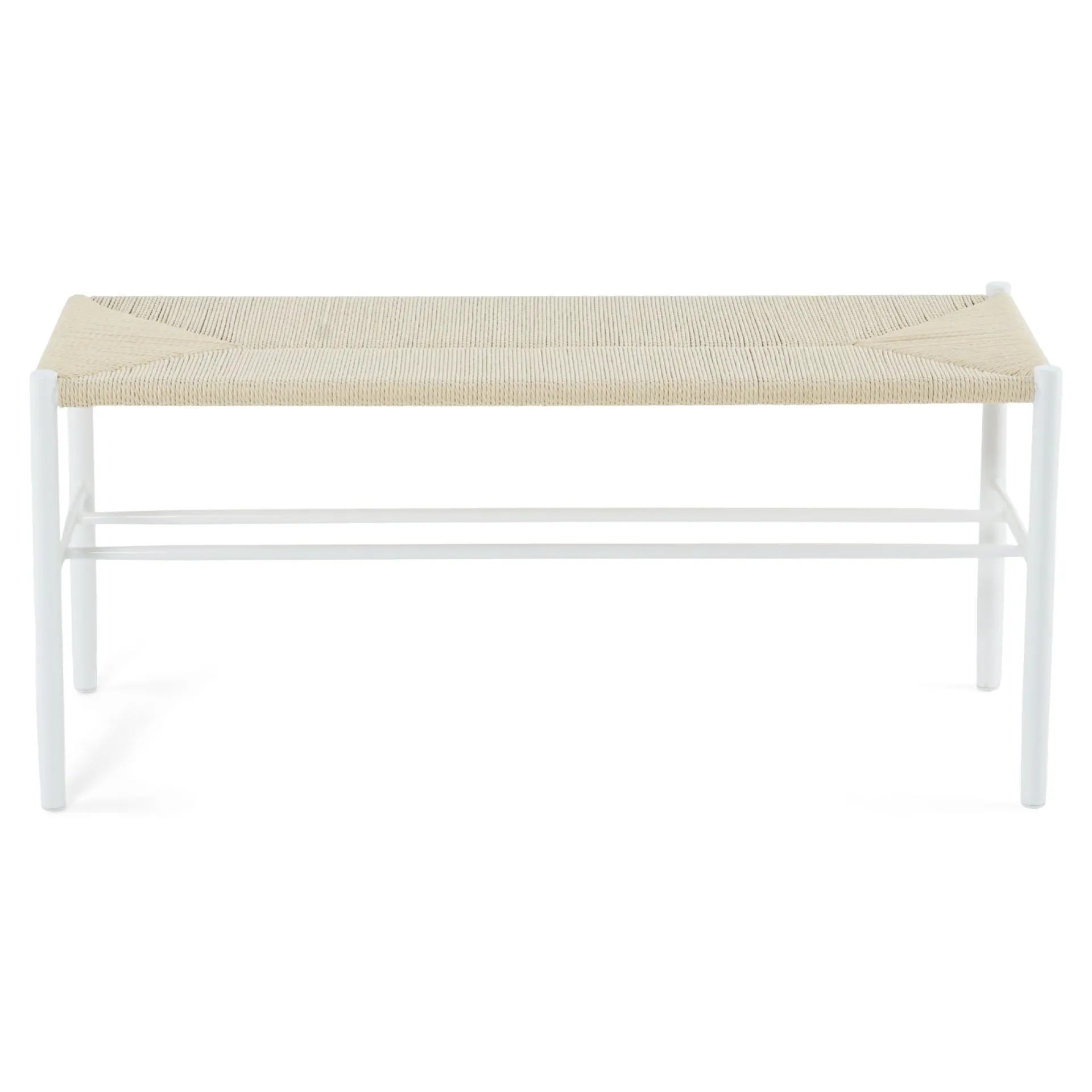 New Nimara Bella bænk - Hvid med fletsæde