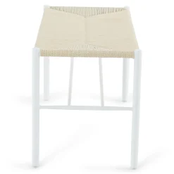 New Nimara Bella bænk - Hvid med fletsæde