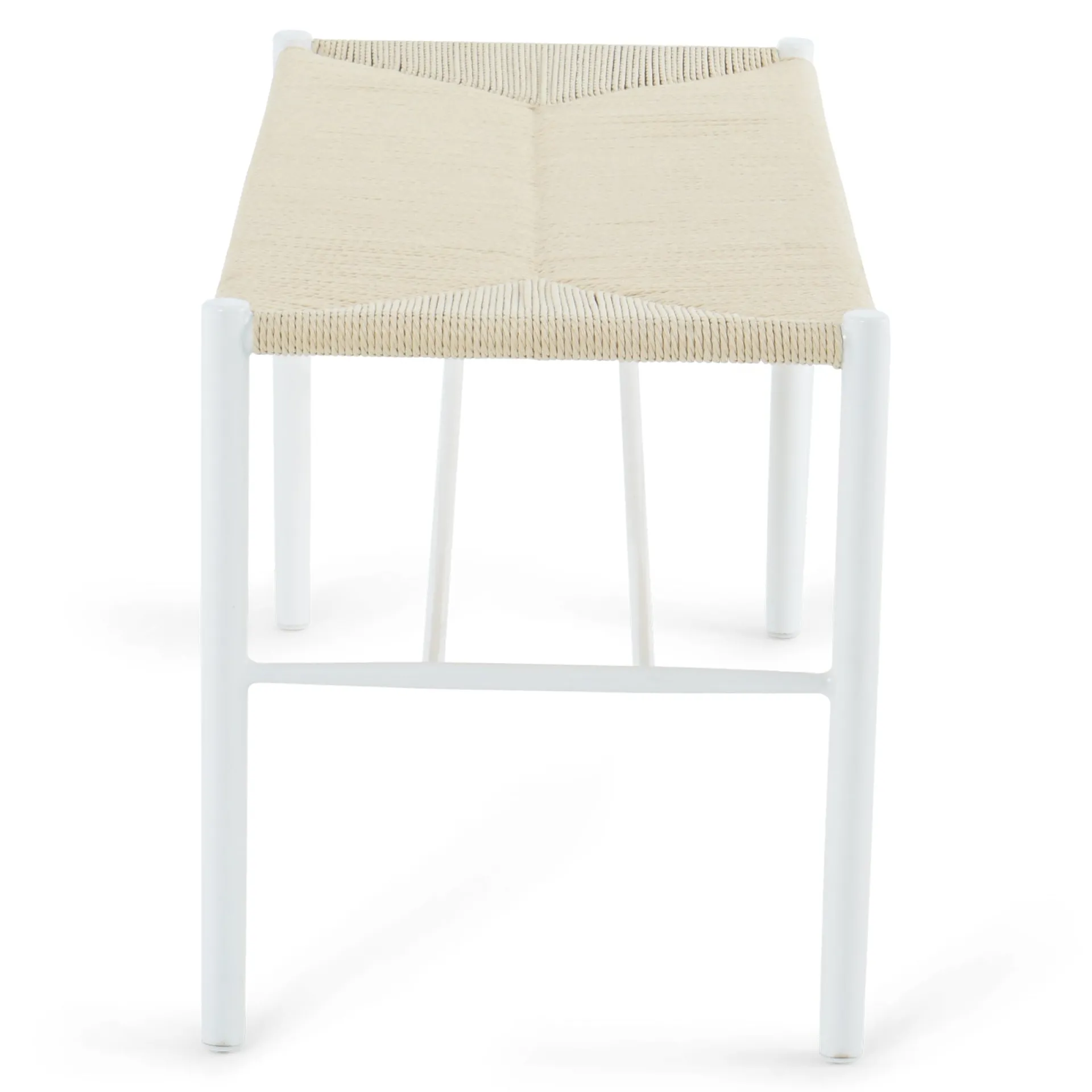 New Nimara Bella bænk - Hvid med fletsæde