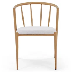 Hot Nimara Bella spisebordsstol - Egelook med beige polstret sæde