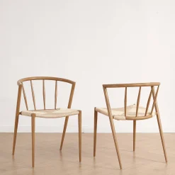 New Nimara Bella spisebordsstol - Egelook med fletsæde