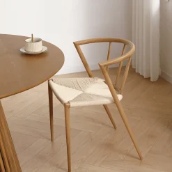 New Nimara Bella spisebordsstol - Egelook med fletsæde