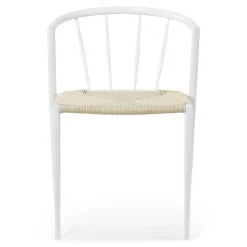 Online Nimara Bella spisebordsstol - Hvid med fletsæde