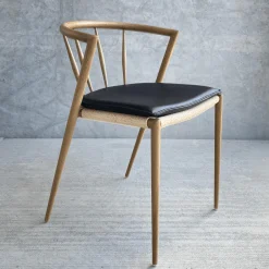 Online Nimara Bella spisebordsstol - Hvid med fletsæde