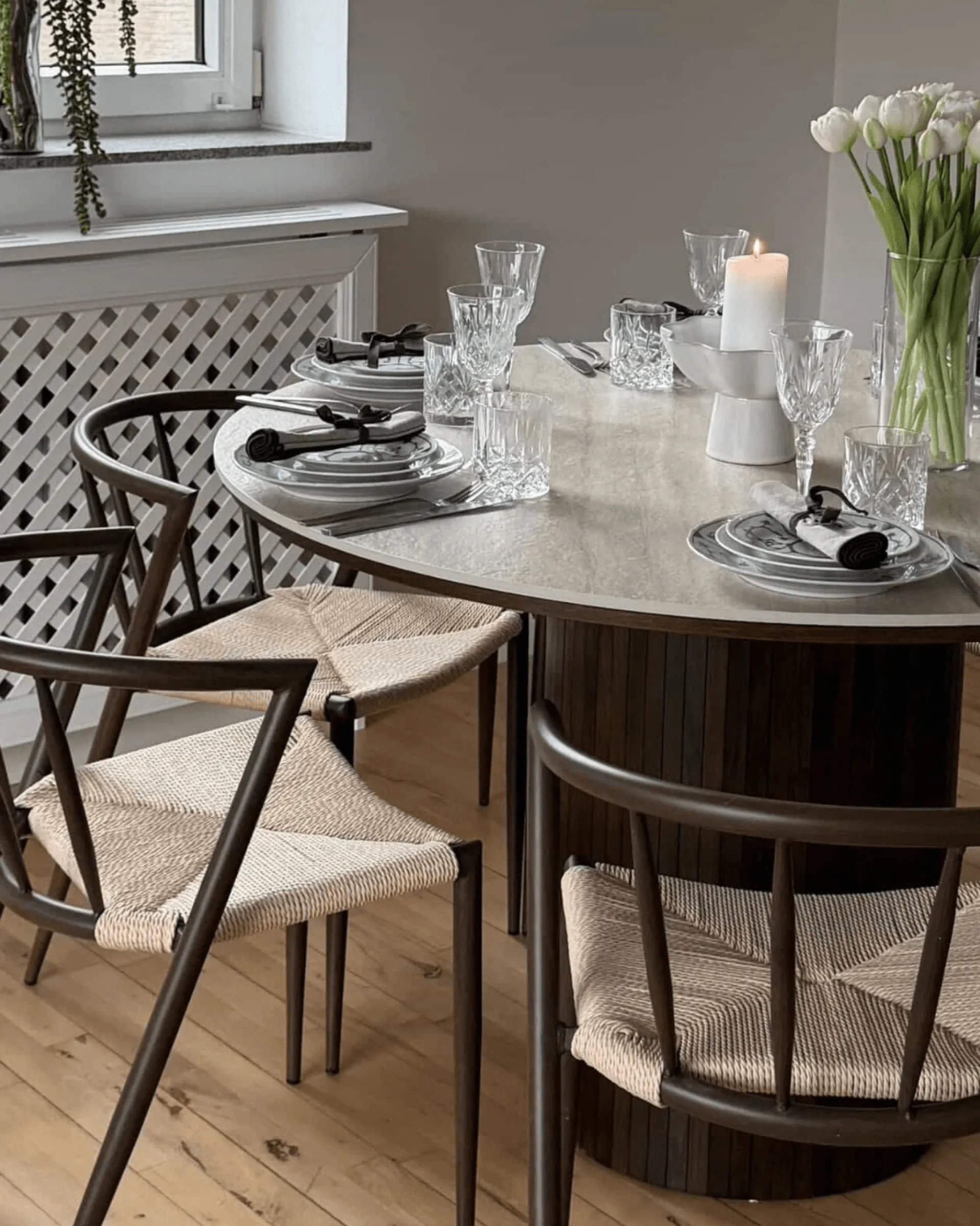 Outlet Nimara Bella spisebordsstol - Røget egelook med fletsæde