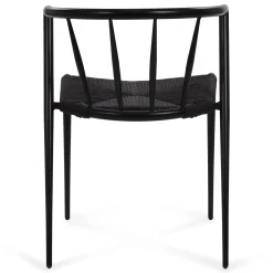 Clearance Nimara Bella spisebordsstol - Sort/sort med fletsæde