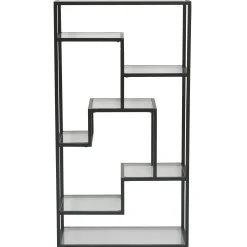 Nimara Bianca sort bogreol med glashylder 80x40x150