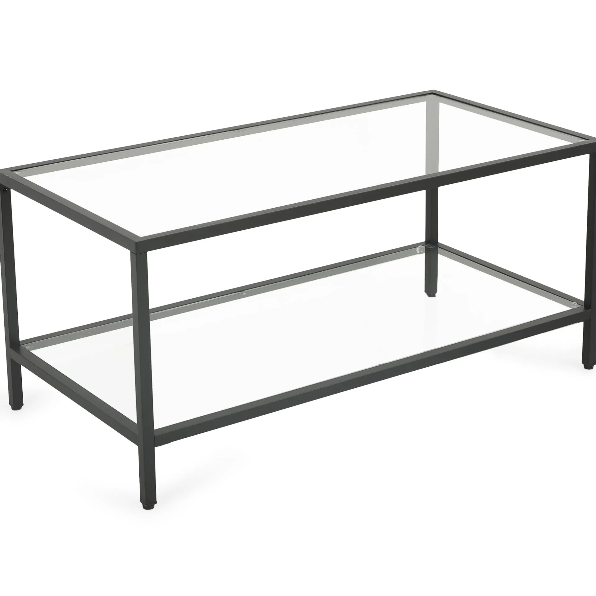 Online Nimara Bianca sort sofabord metalstel og glas - 100x50x40 cm