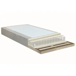 Online Nimara Boxmadras seng i beige 140x200 cm med 4 cm topmadras i PU-skum ekskl. ben