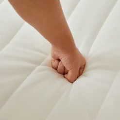 New Nimara Boxmadras seng i beige 90x200 cm med 4 cm topmadras i PU-skum ekskl. ben