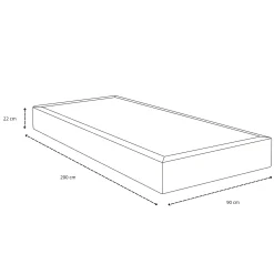 Best Nimara Boxmadras seng i beige 180x200 cm med 4 cm topmadras i PU-skum ekskl. ben