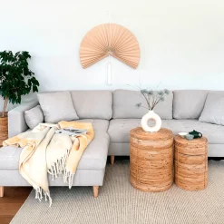 Outlet Nimara Brandy - Højrevendt og venstrevendt vendbar chaiselong sofa beige - L: 290 x D: 96 x H: 80 cm