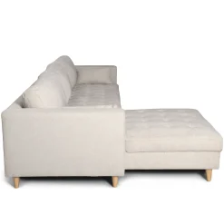 Outlet Nimara Brandy - Højrevendt og venstrevendt vendbar chaiselong sofa beige - L: 290 x D: 96 x H: 80 cm