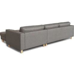 Outlet Nimara Brandy - Højrevendt og venstrevendt vendbar chaiselong sofa grå - L: 290 x D: 96 x H: 80 cm