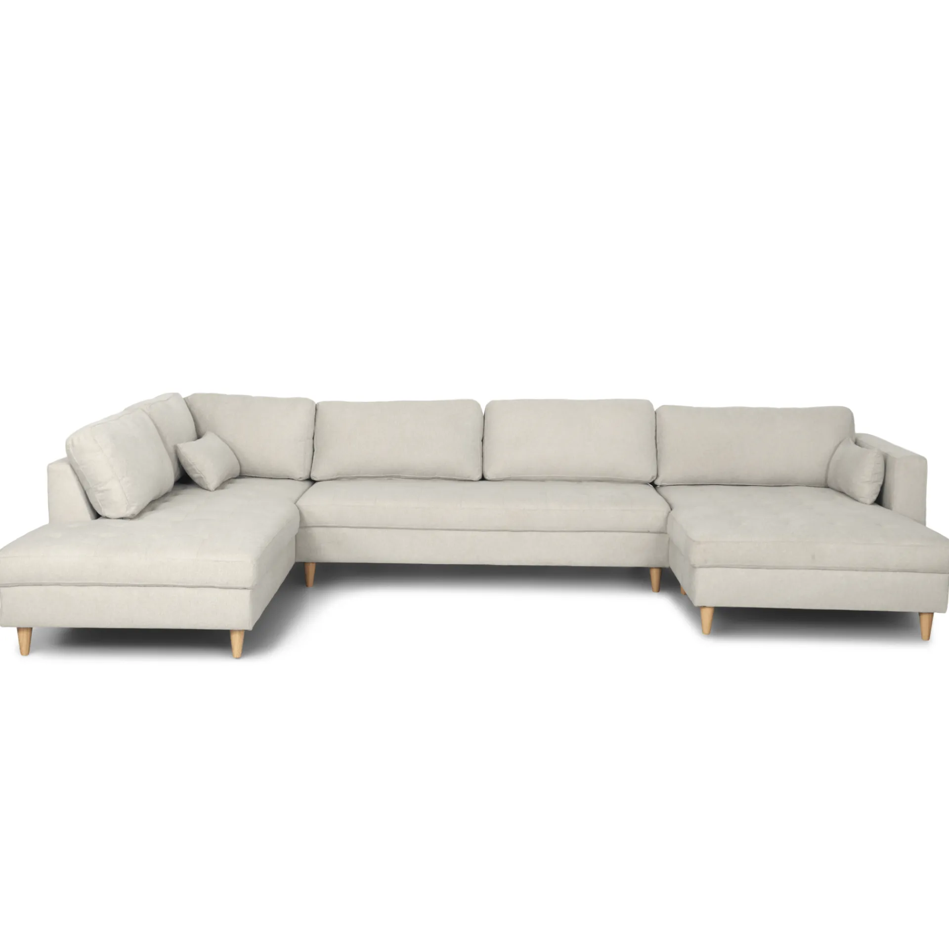 Hot Nimara Brandy - højrevendt u-sofa i beige med chaiselong - L: 366 x D: 211 x H: 80 cm